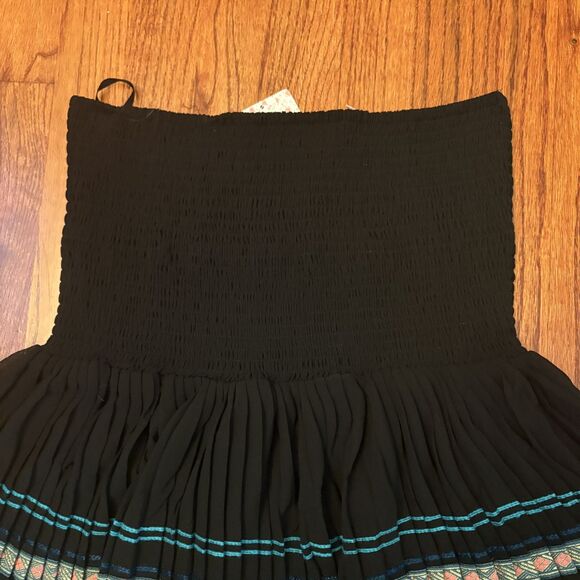 FREE PEOPLE NWT Black Comb Strapless Smocked Boho Dress - Size M - Picture 3 of 6